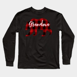 Grandma Bear Grandma Plaid Long Sleeve T-Shirt